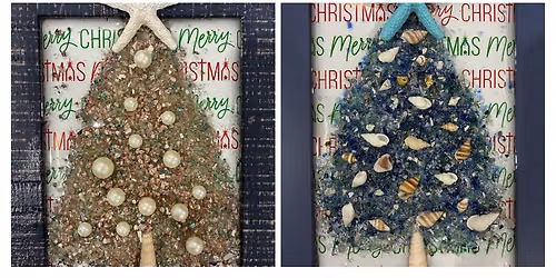 SMP October 10th, 11am-1pm, DOUBLE Christmas Tree Resin Class on 5x7 Glass Frames, w\/ M&E Creations