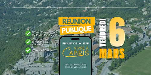 R\u00e9union publique | Vivre \u00e0 Cabris