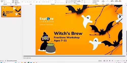 Free Maths "Witch's Brew" Fractions Workshop for Ages 7-10