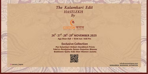 Kalamkari Edit Hastlekh By Cocoon Kapas (26th, 27th, 28th & 29th November 2025)