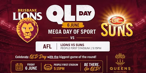 QLD Day AFL Lions vs GC Suns | The Queens Hotel Gladstone