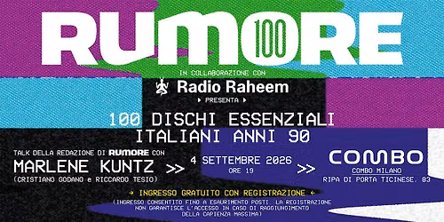 RUMORE 100 presenta: 100 dischi essenziali italiani anni 90