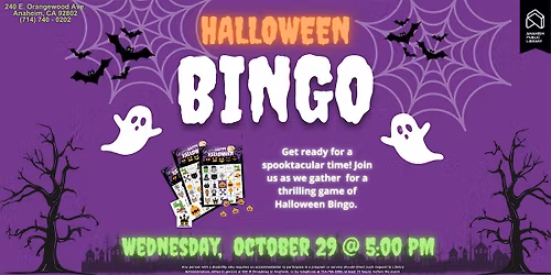 Halloween Bingo at Ponderosa Joint-Use Branch
