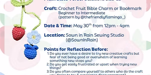 Creating With Christ: Crochet Fruit Bible Charm or Bookmark