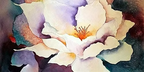 White Cactus Flower in Watercolors with Phyllis Gubins