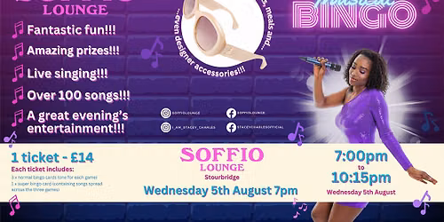 Midweek Musical Bingo at Soffio Lounge (Stourbridge) - Wednesday 5th August 7pm