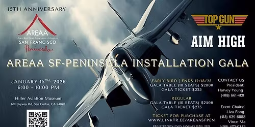 15th Anniversary AREAA San Francisco Peninsula Installation Gala