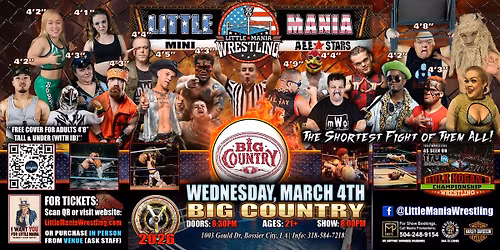 Bossier City, LA - Little Mania Mini Wrestling @ Big Country