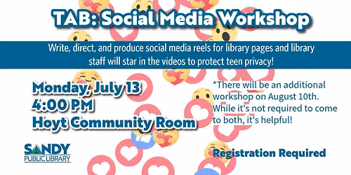 Sandy Library Teen Advisory Board: Social Media Workshop