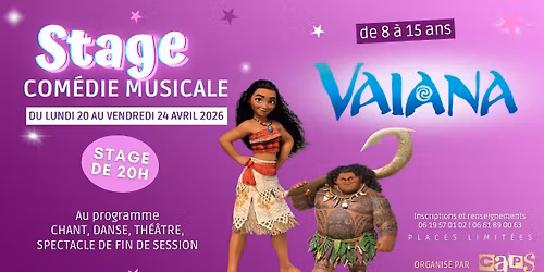 STAGE COMEDIE MUSICALE - VA\u00cfNA - AVRIL 2026