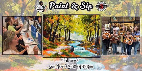 Paint & Sip at 5th St Alley \u201cFall Creek\u201d