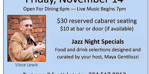 Maya's On Main presents Vince Lewis Trio & Maddy Winer