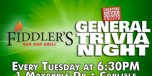 Weekly General Trivia at Fiddler's Bar at Mayapple - Carlisle