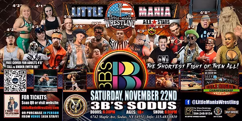 Sodus, NY - Little Mania Mini Wrestling @ 3B's