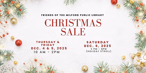Christmas Sale \u2013 Friends of the Milford Public Library