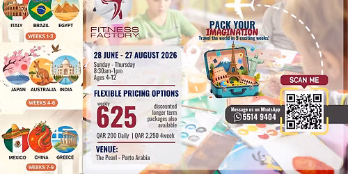 Pack Your Imagination: Summer Camp 2026 | The Pearl - Porto Arabia