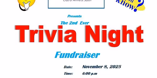 Amherst South Rotary Club 2nd Ever Trivia Night Fundraiser