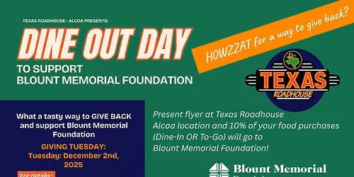 GIVING TUESDAY Dine Out Day Event!  