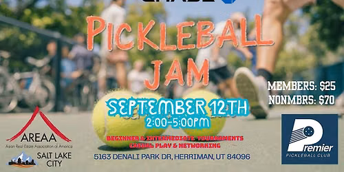 AREAA SLC's 1st Annual Pickleball Tournament at Picklr, Sandy
