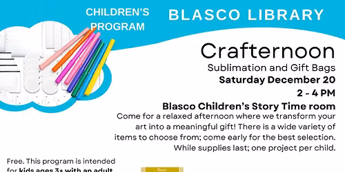  Crafternoon: drop in and make a sublimation gift @Blasco