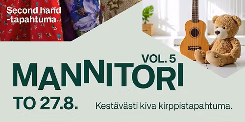 Mannitori nro 5. -kirppistapahtuma to 27.8.\ud83d\udc57\ud83c\udfba\ud83d\udcda