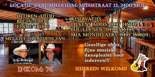 21\/12 Country & linedance oefennamiddag met Kris Robyan & Miss Lana