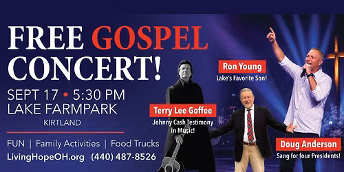 FREE Gospel Concert at Lake Farmpark September 17