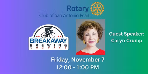 Pearl Rotary welcomes Guest Speaker: Caryn Crump, Hope and Hygiene