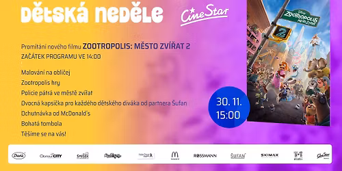 D\u011btsk\u00e1 ned\u011ble s filme Zootropolis: m\u011bsto zv\u00ed\u0159at 2