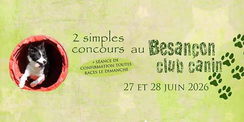 2 SIMPLES concours d'agility au Besan\u00e7on Club Canin