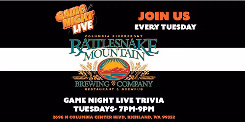 Game Night Live Trivia is at Rattlesnake Brewing!!