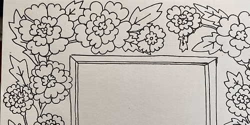Hand drawn Marigold Frame dia de los muertos