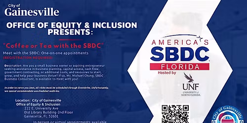 City of Gainesville's "Coffee or Tea With the SBDC!"