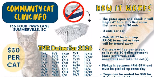TNR Community Cat Clinic at Dorchester Paws