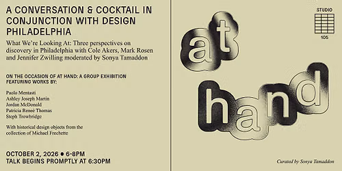 At Hand: A Cocktail & Conversation in Conjunction with Design Philadelphia
