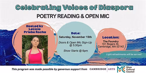 Celebrating Voices  of Diaspora: Poetry Reading & Open Mic
