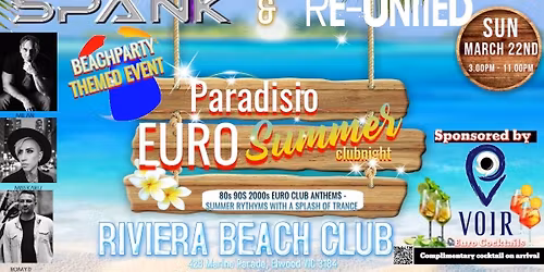 PARADISIO**SUMMER EURO CLUB NIGHT @RIVIERA BEACHCUB