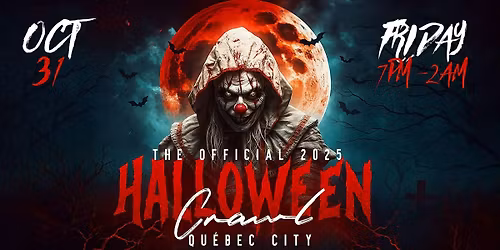 Haunted Halloween Bar Crawl 2025 | Qu\u00e9bec City Halloween Weekend Crawl