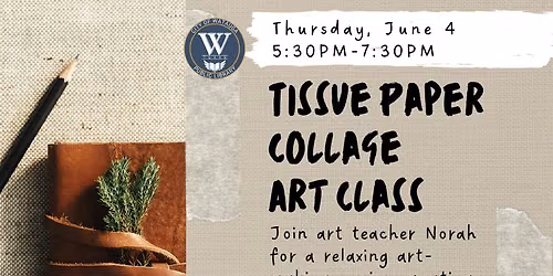 Tissue Paper Collage Art Class for Adults