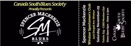 November 29th Blues concert featuring Spencer Pratt.