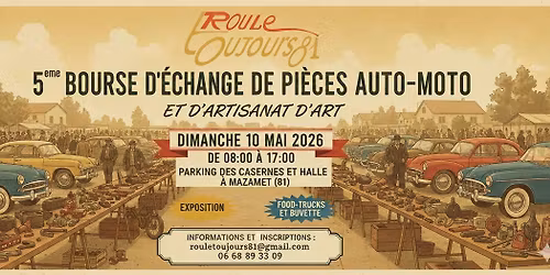 5\u00e8me Bourse d'\u00e9change gratuite de pi\u00e8ces auto-moto et d'artisanat d'art 