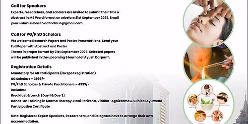 \ud83c\udf3f\u2728 International Conference on Ayurveda \u2728\ud83c\udf3f **Marma Therapy | Viddha\u2013Agnikarma | Nadi Pariksha |