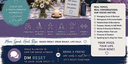 Women\u2019s Monthly Reset: Leave Refreshed, Focused & Recharged