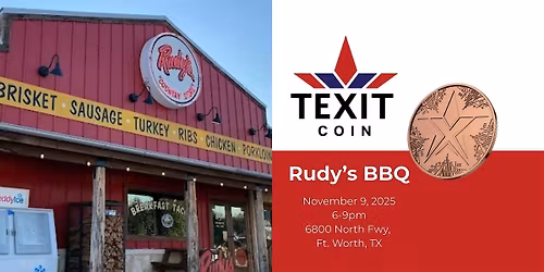 Texas BBQ, TEXIT Crypto- Dinner Presentation at Rudy's