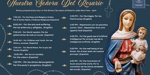 Nuestra Se\u00f1ora del Rosario | Hourly Rosary | Santa Misa 5:30 PM