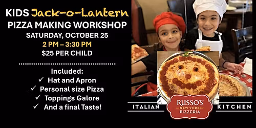 Kids Jack-O-Lantern Pizza Making Workshop October
