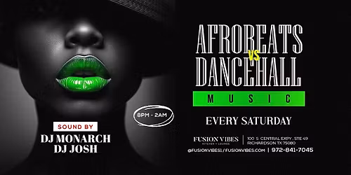 ***Afrobeats + Dancehall Music Every Saturday's***