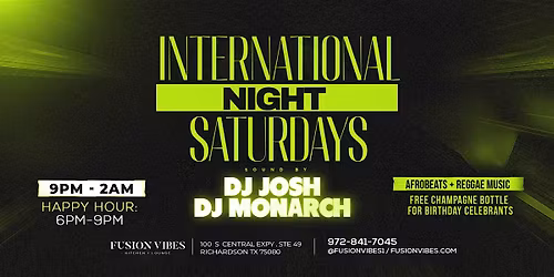 ***Afrobeats + Dancehall Music Every Saturday's***