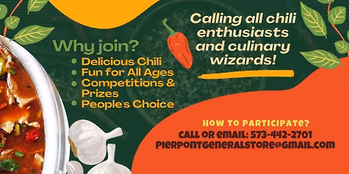 3rd Annual Pierpont's Chili Cook Off
