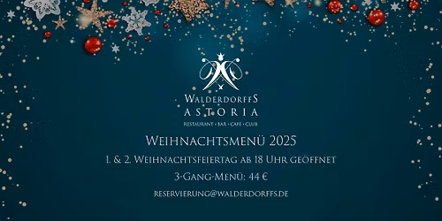 Walderdorffs Weihnachtsmen\u00fc 1. und 2. Weihnachtsfeiertag